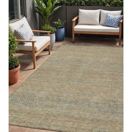 Homeroots 5' X 8' Beige And Taupe Striped Washable Indoor Outdoor Area Rug 615651