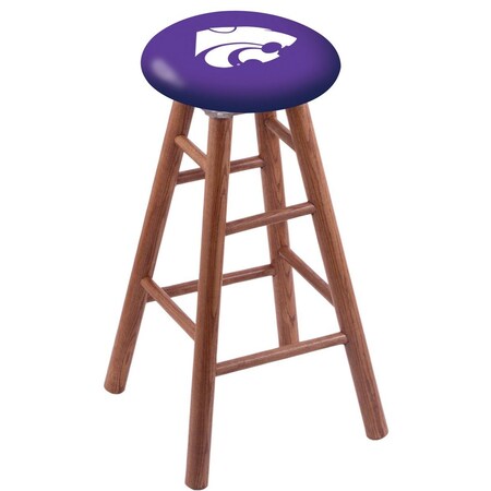 Holland Bar Stool Co Oak Counter Stool, Medium Finish, Kansas State Seat RC24OSMed