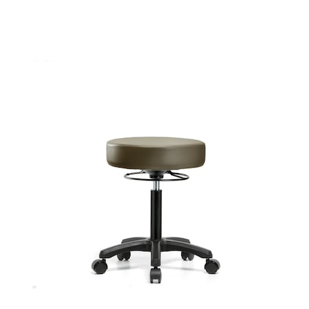 Blue Ridge Ergonomics Vinyl Mini-Stool, Med Bench, Casters, Taupe BR-VMBMS-RG-NF-RC-8809