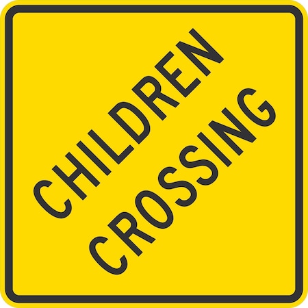 Lyle Children Crossing, 24x24, Diamond Grade, Yellow G-12528-DG_24x24