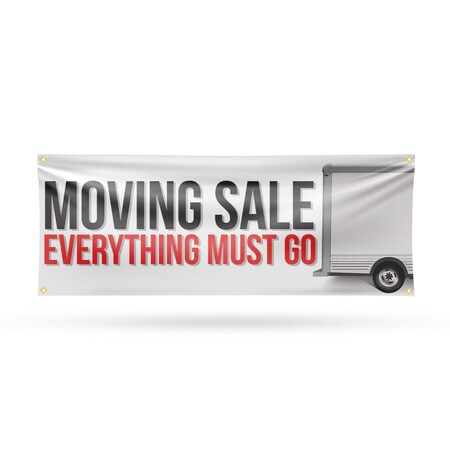 Signmission Moving Sale Everything Must Go, 18 Inch x 48 Inch, Vinyl Banner B-30743