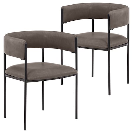 Leisuremod Cyril Collection Modern Chair in Charcoal, 2PK CDC22CH2