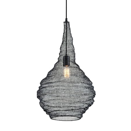 Troy Lighting Wabi Sabi 1 Light Pendant 16 In. Soft Black F6771-SBK