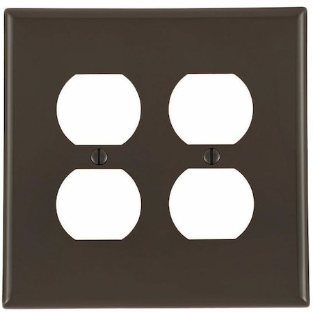 Leviton Receptacle Wallplate, Midway Size, Gang 2, Brown PJ82