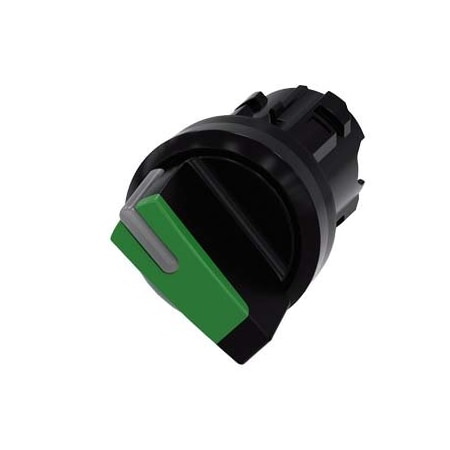 Siemens Selector switch, illuminable, 22 mm, round, plastic, green, selector 3SU1002-2BC40-0AA0