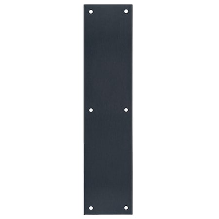 Tell Push Plate, 15 in L, 3-1/2 in W, 0.05 ga Gauge, Stainless Steel, Matte Black DT101944