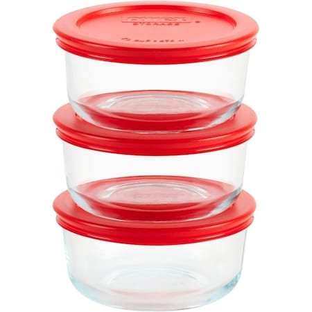 Pyrex Corelle 6-Piece Food Container Set, Glass/Plastic 1085657