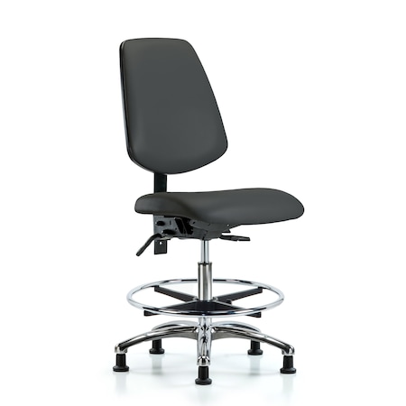 Blue Ridge Ergonomics Vin Med Ben Chair w/ Med Bk CF Gld Gry BR-VMBCH-MB-CR-T0-A0-CF-RG-8605