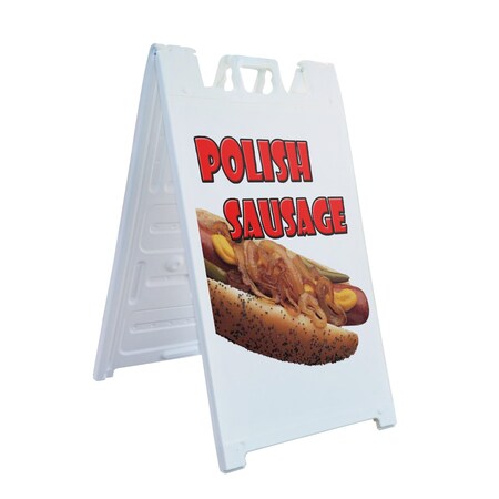 Signmission Polish Sausage, A-Frame & 2 Sign Inserts, Heavy-Duty Plastic Frame SBHD-C-2436-Polish Sausage
