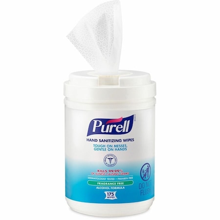 Purell Hand Sanitizing Wipes, Alcohol Formula, 175 Count Canister 9031-06