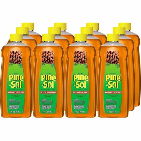 Pine-Sol Multi-Surface Cleaner Disinfectant Concentrated, Pine Scent, 14 oz Bottle, 12PK 60146CT