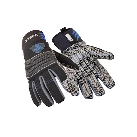 Refrigiwear Cold Protection Gloves, Synthetic Leather w/Silicone Grip Palm, Black, L 2790RBLKLAR