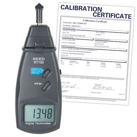 Reed Instruments Tachometer, +/-0.05% RPM Acc, LCD R7100-NIST