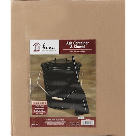 Home Impressions 13'' W x 14'' H Black Ash Container & Shovel AC-1001