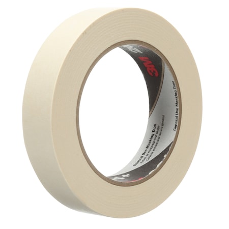 3M Masking Tape, 24 mm W x 55 m L, 4.4 mil Thick, Tan, Rubber Adhesive, 36 PK 201+