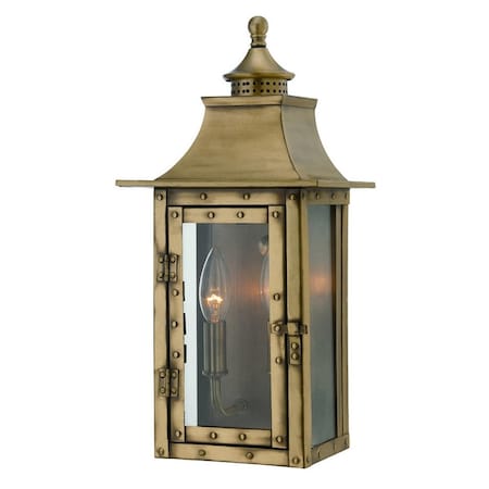 Homeroots 16.5 x 8 x 5.75 in. St. Charles 2-Light Aged Brass Wall Light 398415