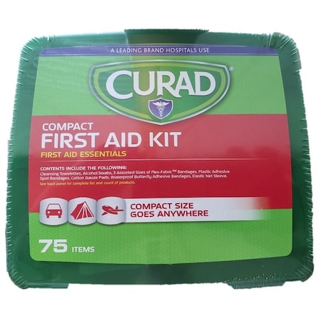 Curad Compact LatexFree First Aid Kit, 75Piece CURFAK200RB