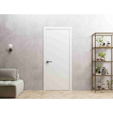 Vdomdoors Interior Solid French Door 42" x 84" inches / Mela 0716 Painted White / Single Regular Panel Frame MELA0716ID-BEM-4284
