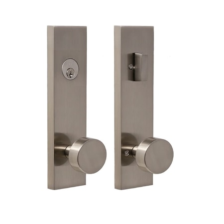 Weslock Mesa Knob Addy Escutcheon Single Cylinder Deadbolt Passage Lock with Adjustable Latch and Round 066214N4NSL2D