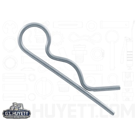 Huyett Bridge Pin, Zinc Plated Spring Steel, 0.120 in Wire Dia x 3.250 in Length x Fits 13/32 in Shaft BP-140