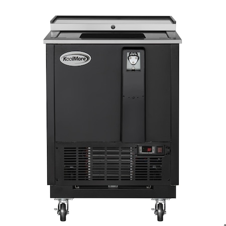 Koolmore 25 in. Commercial Bottle Cooler in Black with Built-In Opener, ETL Listed, 5 cu. ft. KM-BOC25-BK