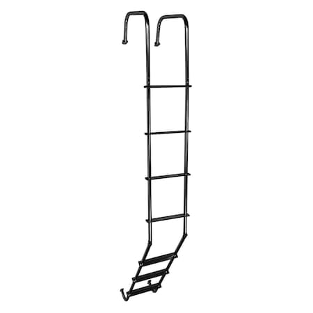 Defenseguard Outdoor RV Ladder Universal Ladder - Powder Coat Over Anodized Aluminum, Black DE395533