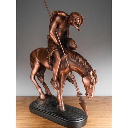 Marian Imports Indian Rider Bronze Plated Resin Sculpture M1002