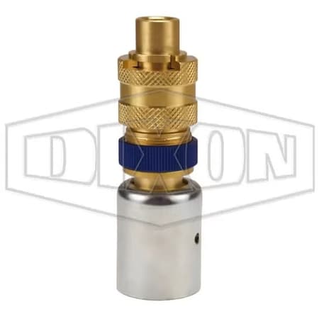 Dixon Dix-Lock N Series Bowes Interchange Quick Disconnect Coupler with Male Locking Head Ferrule, Domest N4S6-B-LS-WF