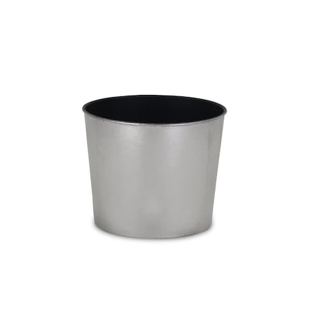 Homeroots 7in Silver Recycled Plastic Indoor Outdoor Round Pot Planter 488218