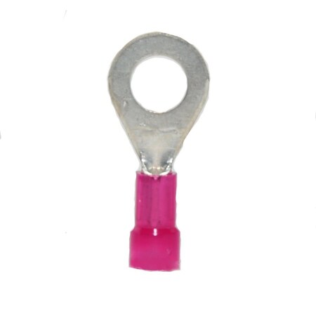 Hillsdale Terminal Ring Terminal, 1/4 in Stud Size, 18 AWG, Nylon Insulated, 1000 PK 50041BZN