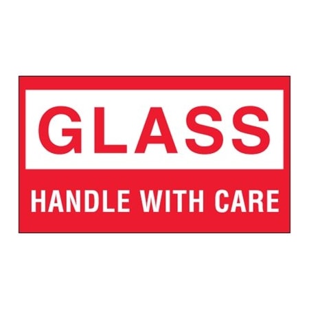 Bubblefast 3 x 5'' - ''Glass-Handle With Care'' Labels BFDL1060