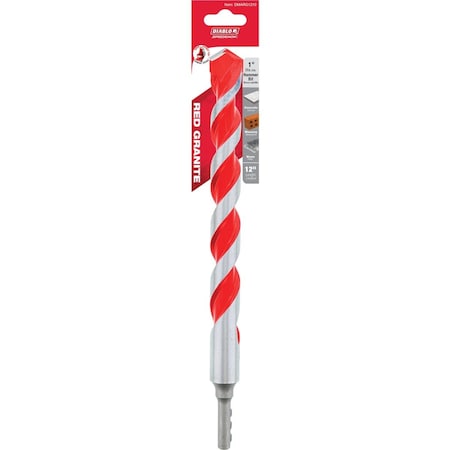 Diablo SPEEDemon 1'' x 12'' Red Granite Carbide Rotary Hammer Drill Bit DMARG1210