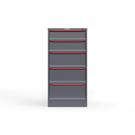 Strong Hold 5 drawer cabinet - (1x 7ft, 1x 8ft, 2x 11ft, 1x 12ft) - Red accents - Keyed Alike S3060-PPAAS-0501DS