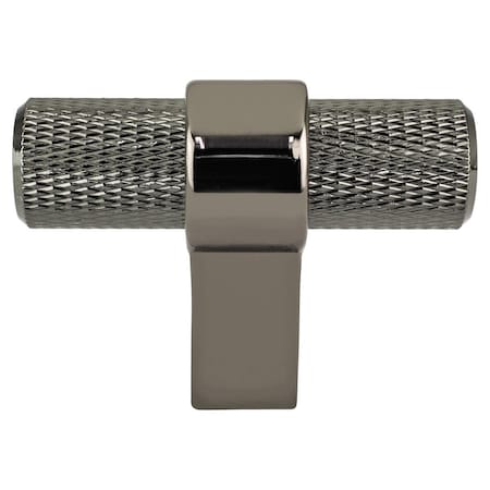 Curtilage 2 in. Radial Reign T-Shape Cabinet Knob, Black Nickel CU3338281