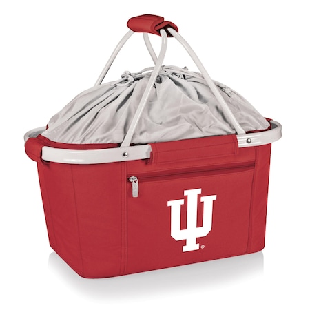 Picnic Time Family Of Brands NCAA Indiana Hoosiers Metro Shopping Basket - Insulated Picnic Basket 645-00-100-674-0