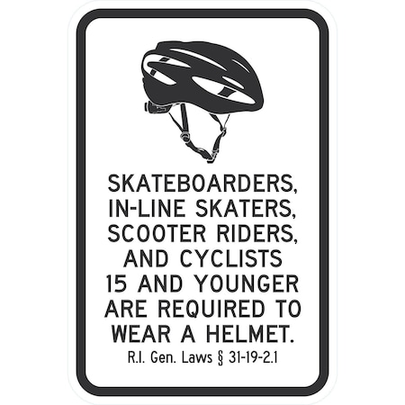 Lyle Skateboarders, In-Line Skaters, Scooter Riders, And, 12x18, Diamond Grade, White G-2841-DG_12x18