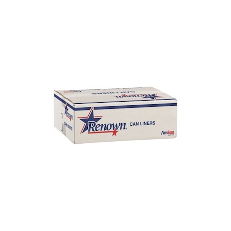 Renown Can Liner, 33 Gal., 9 Mic, Low-Density, Natural, 33" X 40", 500PK REN10405-CA