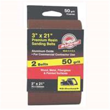 Gator Finishing 3147 Aluminium Oxide Belt 3 x 21 In. 50 Grit 3031523