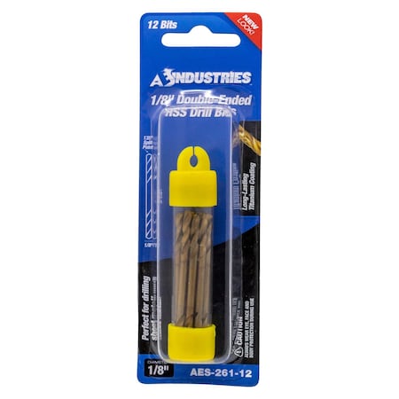 A E S Industries DRILL BITS 1/8" DBL ENDED/CARDED(12) AD261-12