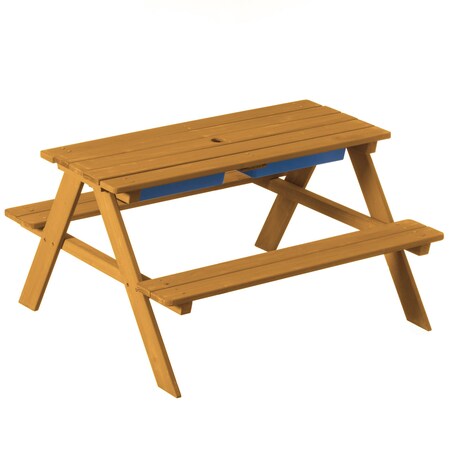 Gardenised Convertible Wooden Sand and Water Table for your Toddlers Outdoor Playset Featuring 2 Play Box QI004476.ST