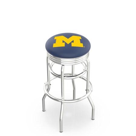 Holland Bar Stool Co 30" Chrome 2-Ring Michigan Swivel Bar Stool, Accent Ring L7C3C30MichUn
