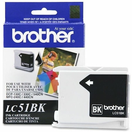 Brother LC51BK Original Ink Cartridge - Inkjet - 500 Pages - Black - 1 Each LC51BK