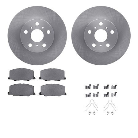 Dynamic Friction Co DFC Brake Rotor with 5000 Brake Pads and Hardware Kit 6512-76260