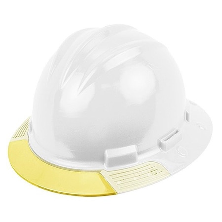 Bullard Hard Hat, Front Brim, AboveView, White AVWHRY