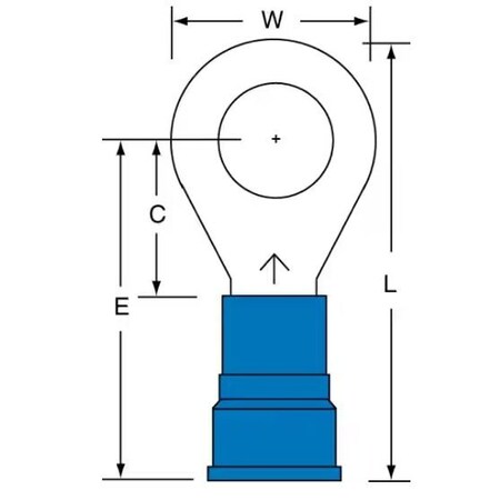 3M 6Awg 1/2" Screw Size Std Ring, 1000PK 15-500S-WN
