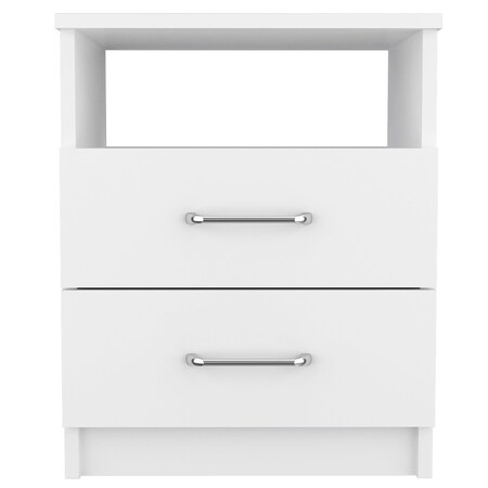 Homeroots 20" Wood Two Drawer Nightstand 477901