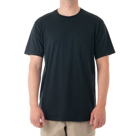 First Tactical TACTIX COTTON T-SHIRT CHEST POCKET, 100% Cotton, Pullover, 1 Pocket(s), Midnight Navy, M 112521