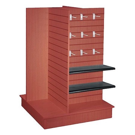 Specialty Store Services Slatwall Display, Cherry, 4-Way, 54 in H 3431CH