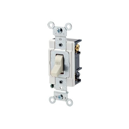 Leviton Toggle Switch, 20 Amp, 120/277 Volt, Light Almond 1223-ST