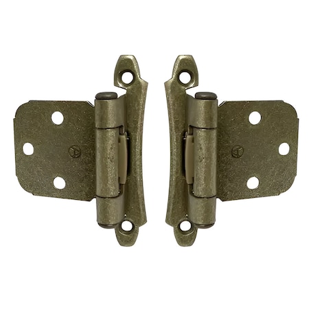 Brixwell Self-Closing Variable Overlay Flush Cabinet Hinges, 2-3/4in L, 2in W, Burnished Brass Finish BXB9297BB